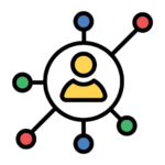 a man with connected nodes showcasing personal network icon vector removebg preview